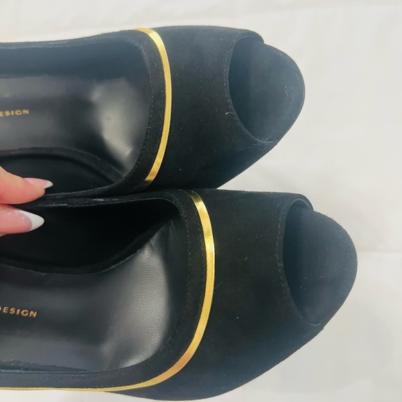 Giuseppe Zanotti Designer Womens Open Toe Pumps With Gold Accent Size US 10/IT40 - Picture 5 of 9
